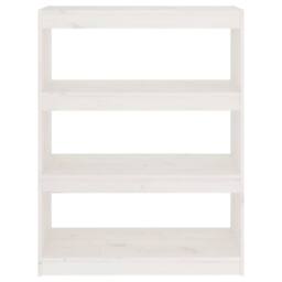 Berkfield Home Book Cabinet/Room Divider White 80x30x103.5 cm Solid Wood Pine - thumbnail 5