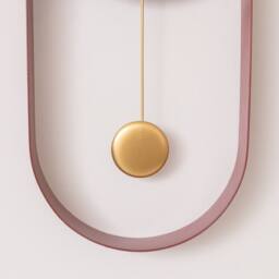 Melody Maison Raspberry Red & Gold Pendulum Metal Analogue Wall Clock - 20cm X 55cm - Size: 20 cm X 55 cm - thumbnail 5