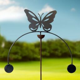 Poppyforge Butterfly Wind Rocker Double BM/RtR - Steel - W54 x H148.5 cm in Black