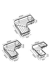 H&O Direct 3Pcs Bathroom Corner Shower Storage Shelf Set in Black - thumbnail 5