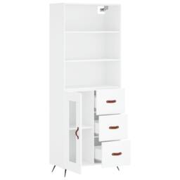Berkfield Home Highboard White 69.5x34x180 cm Engineered Wood - thumbnail 4