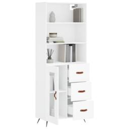 Berkfield Home Highboard White 69.5x34x180 cm Engineered Wood - thumbnail 3