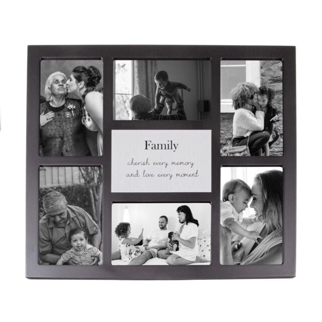Happy Homewares Modern Black Multi Collage Picture Frame with Family Wording & Cute Phrase - image 1