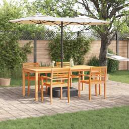 Berkfield Home 7 Piece Garden Dining Set Solid Wood Acacia in Brown - thumbnail 1