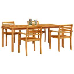Berkfield Home 7 Piece Garden Dining Set Solid Wood Acacia in Brown - thumbnail 3