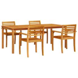 Berkfield Home 7 Piece Garden Dining Set Solid Wood Acacia in Brown - thumbnail 2