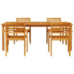 Berkfield Home 7 Piece Garden Dining Set Solid Wood Acacia in Brown - thumbnail 7