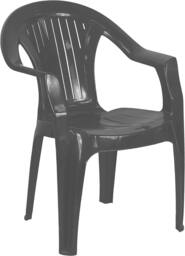 simpa Solana Plastic Patio & Garden Chairs - Set of 4 in Black - thumbnail 3