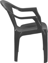 simpa Solana Plastic Patio & Garden Chairs - Set of 4 in Black - thumbnail 4