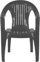 simpa Solana Plastic Patio & Garden Chairs - Set of 4 in Black - thumbnail 2