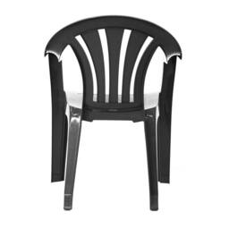 simpa Solana Plastic Patio & Garden Chairs - Set of 4 in Black - thumbnail 6