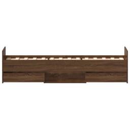 Berkfield Home Bed Frame with Headboard & Footboard Brown Oak 100x200 cm - thumbnail 7