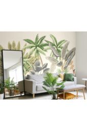 Origin Murals Tropical Palm Trees Wall Mural in Natural - Size: W350 cm x H280 cm - thumbnail 1