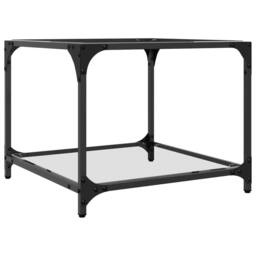 Berkfield Home Modern Coffee Tables with Transparent Glass Top 2 pcs 50x50x40 cm - Size: 50 x 50 x 40 cm - thumbnail 6