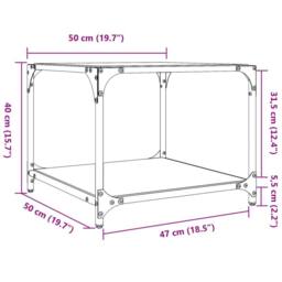 Berkfield Home Modern Coffee Tables with Transparent Glass Top 2 pcs 50x50x40 cm - Size: 50 x 50 x 40 cm - thumbnail 9