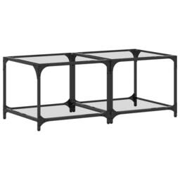 Berkfield Home Modern Coffee Tables with Transparent Glass Top 2 pcs 50x50x40 cm - Size: 50 x 50 x 40 cm - thumbnail 2