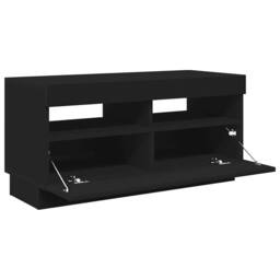 Berkfield Home TV Cabinet with LED Lights Black 80x35x40 cm - Size: 80 x 35 x 40 cm - thumbnail 8