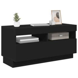 Berkfield Home TV Cabinet with LED Lights Black 80x35x40 cm - Size: 80 x 35 x 40 cm - thumbnail 6