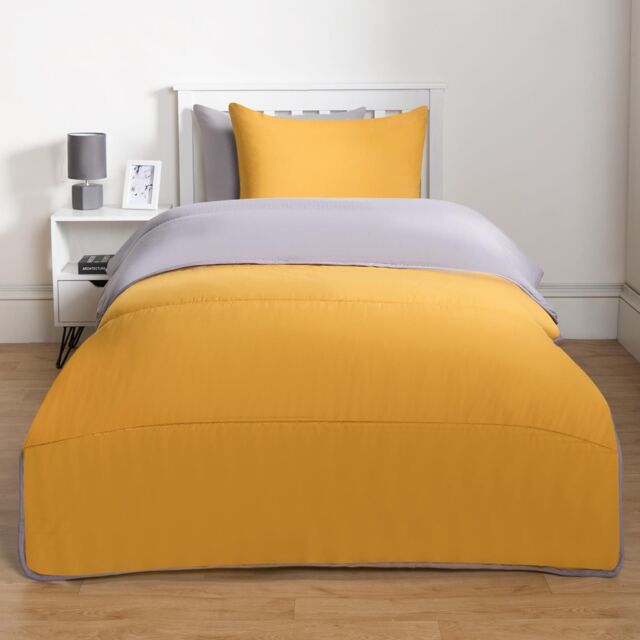 OHS Soft Coverless 10.5 TOG Duvet Set Pillowcase Quilted Cover in Mustard - Size: Double - image 1
