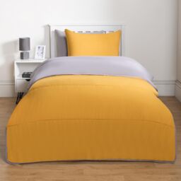 OHS Soft Coverless 10.5 TOG Duvet Set Pillowcase Quilted Cover in Mustard - Size: Double