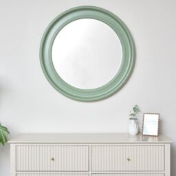 Large Round Sage Green Wall Mirror 80cm X 80cm - thumbnail 3