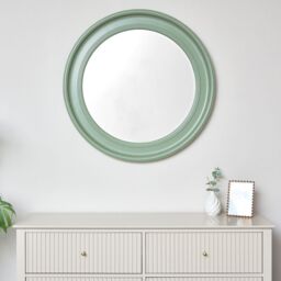 Large Round Sage Green Wall Mirror 80cm X 80cm - thumbnail 4