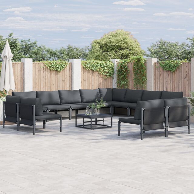 Berkfield Home Garden Sofa Set 12 pcs Anthracite Steel - image 1