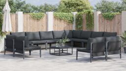 Berkfield Home Garden Sofa Set 12 pcs Anthracite Steel - thumbnail 4