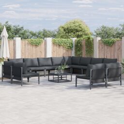 Berkfield Home Garden Sofa Set 12 pcs Anthracite Steel - thumbnail 1