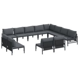 Berkfield Home Garden Sofa Set 12 pcs Anthracite Steel - thumbnail 2