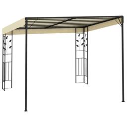 Berkfield Home Wall-mounted Gazebo 3x3x2.5 m Cream in Beige - thumbnail 3
