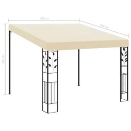 Berkfield Home Wall-mounted Gazebo 3x3x2.5 m Cream in Beige - thumbnail 6
