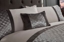 Rapport Home Hollywood Polycotton Duvet Cover Set With Pillowcase in Silver - Size: Double - thumbnail 2