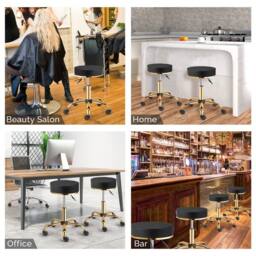 Kelvenix Swivel Chair With Gold-Plated Five-Star Base in Black - thumbnail 4