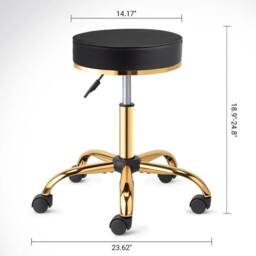 Kelvenix Swivel Chair With Gold-Plated Five-Star Base in Black - thumbnail 2