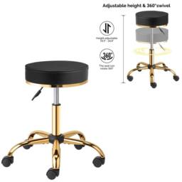 Kelvenix Swivel Chair With Gold-Plated Five-Star Base in Black - thumbnail 5