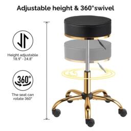Kelvenix Swivel Chair With Gold-Plated Five-Star Base in Black - thumbnail 3