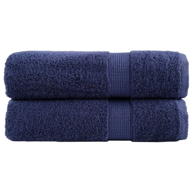 Berkfield Home Premium Hand Towels SOLUND 2pcs Navy Blue 50x100cm 600gsm - image 1