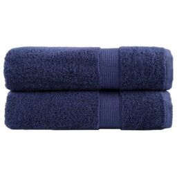 Berkfield Home Premium Hand Towels SOLUND 2pcs Navy Blue 50x100cm 600gsm - thumbnail 1