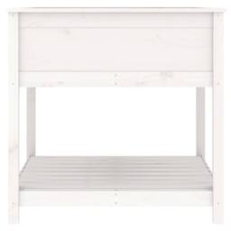 Berkfield Home Planter with Shelf White 82.5x82.5x81 cm Solid Wood Pine - thumbnail 6