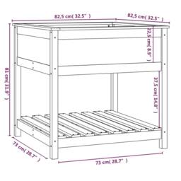 Berkfield Home Planter with Shelf White 82.5x82.5x81 cm Solid Wood Pine - thumbnail 8