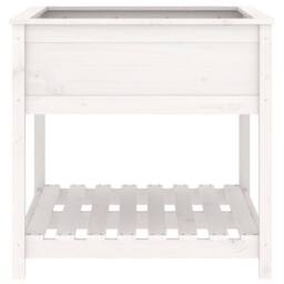 Berkfield Home Planter with Shelf White 82.5x82.5x81 cm Solid Wood Pine - thumbnail 5