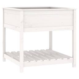 Berkfield Home Planter with Shelf White 82.5x82.5x81 cm Solid Wood Pine - thumbnail 3