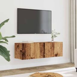 Berkfield Home TV Cabinets Wall-mounted 2 pcs Old Wood 100x30x30 cm in Brown - Size: 100 x 30 x 30 cm - thumbnail 2