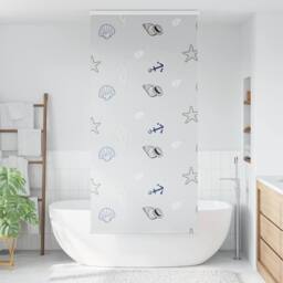 Berkfield Home Shower Roller Blind with Cassette 110x240 cm Fabric Width 106 cm in White - thumbnail 1