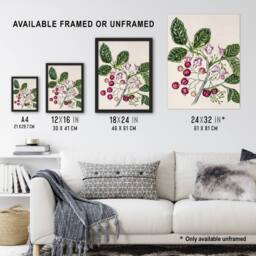 "Artery8 New Zealand Puriri Vitex Lucens Flowers Featon Wall Art Poster Print in Beige - Size: W12"" x H16""" - thumbnail 3