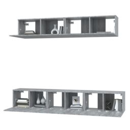 Berkfield Home 5 Piece TV Cabinet Set Grey Sonoma Engineered Wood - thumbnail 4