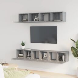 Berkfield Home 5 Piece TV Cabinet Set Grey Sonoma Engineered Wood - thumbnail 3