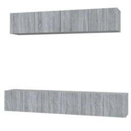 Berkfield Home 5 Piece TV Cabinet Set Grey Sonoma Engineered Wood - thumbnail 2