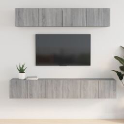 Berkfield Home 5 Piece TV Cabinet Set Grey Sonoma Engineered Wood - thumbnail 1